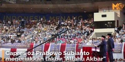 Prabowo Tutup Pidatonya Dengan Takbir 