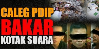 CALEG PDIP BAKAR KOTAK SUARA