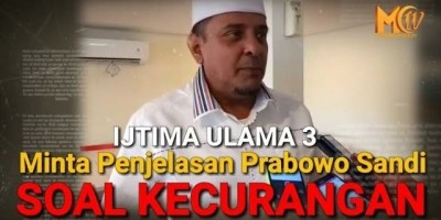 ULAMA MINTA PENJELASAN PRABOWO SANDI