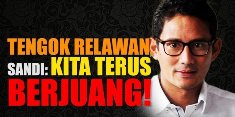 TENGOK RELAWAN, SANDI: KITA TERUS BERJUANG!