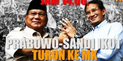 Jam 14 00, Prabowo Sandi Ikut Turun Ke MK