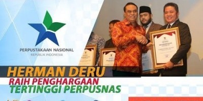 HERMAN DERU RAIH PENGHARGAAN TERTINGGI PERPUSNAS