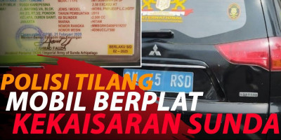 POLISI TILANG MOBIL BERPLAT KEKAISARAN SUNDA