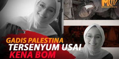 GADIS PALESTINA TERSENYUM USAI KENA BOM