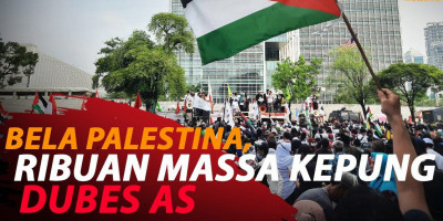 BELA PALESTINA, RIBUAN MASSA KEPUNG KEDUBES AS