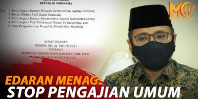 TERBITKAN EDARAN, MENAG: STOP PENGAJIAN UMUM