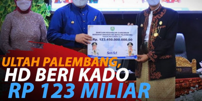 HUT KOTA PALEMBANG, HERMAN DERU BERI KADO RP 123 MILIAR