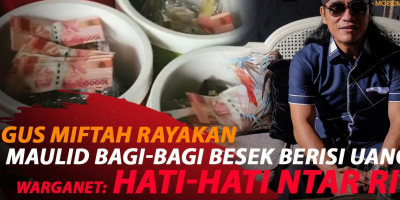 RAYAKAN MAULID, GUS MIFTAH BAGI-BAGI UANG DALAM BESEK