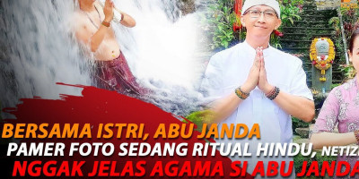 ABU JANDA LAKUKAN RITUAL HINDU BARENG ISTRI DI BALI