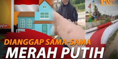 Ibu-ibu Salah Pasang Bendera