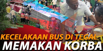 Bus Rombongan Peziarah Alami Kecelakaan di Tegal